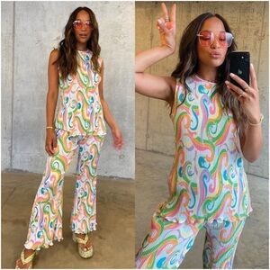 NEVER FULLY DRESSED Plisse Set In Pastel Groove